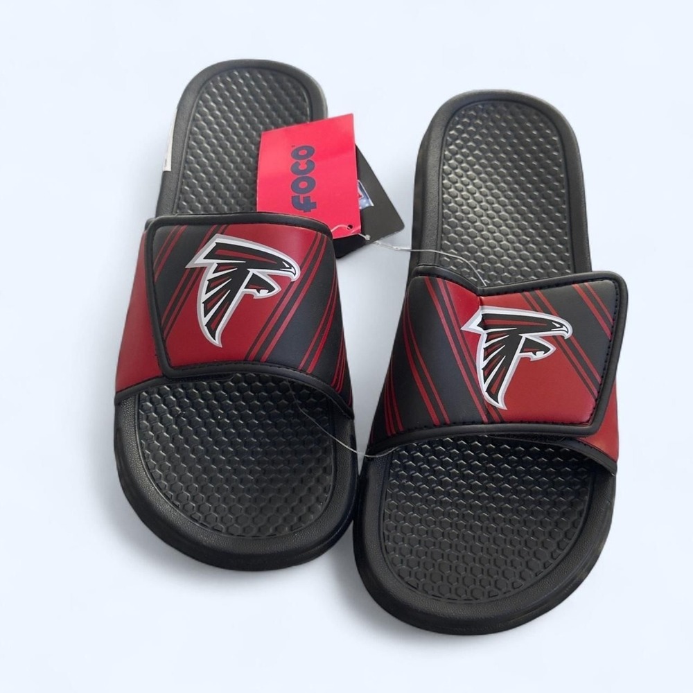Atlanta Falcons NFL Men's  Legacy Sport Black and Red Slides 9-10